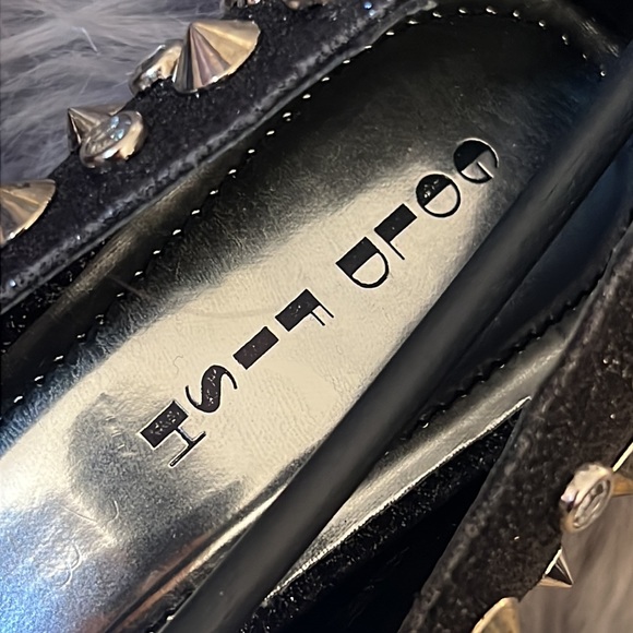 GOLDFISH Spiked and Studded Black Glitter Platform Heels size 9 - Picture 8 of 13